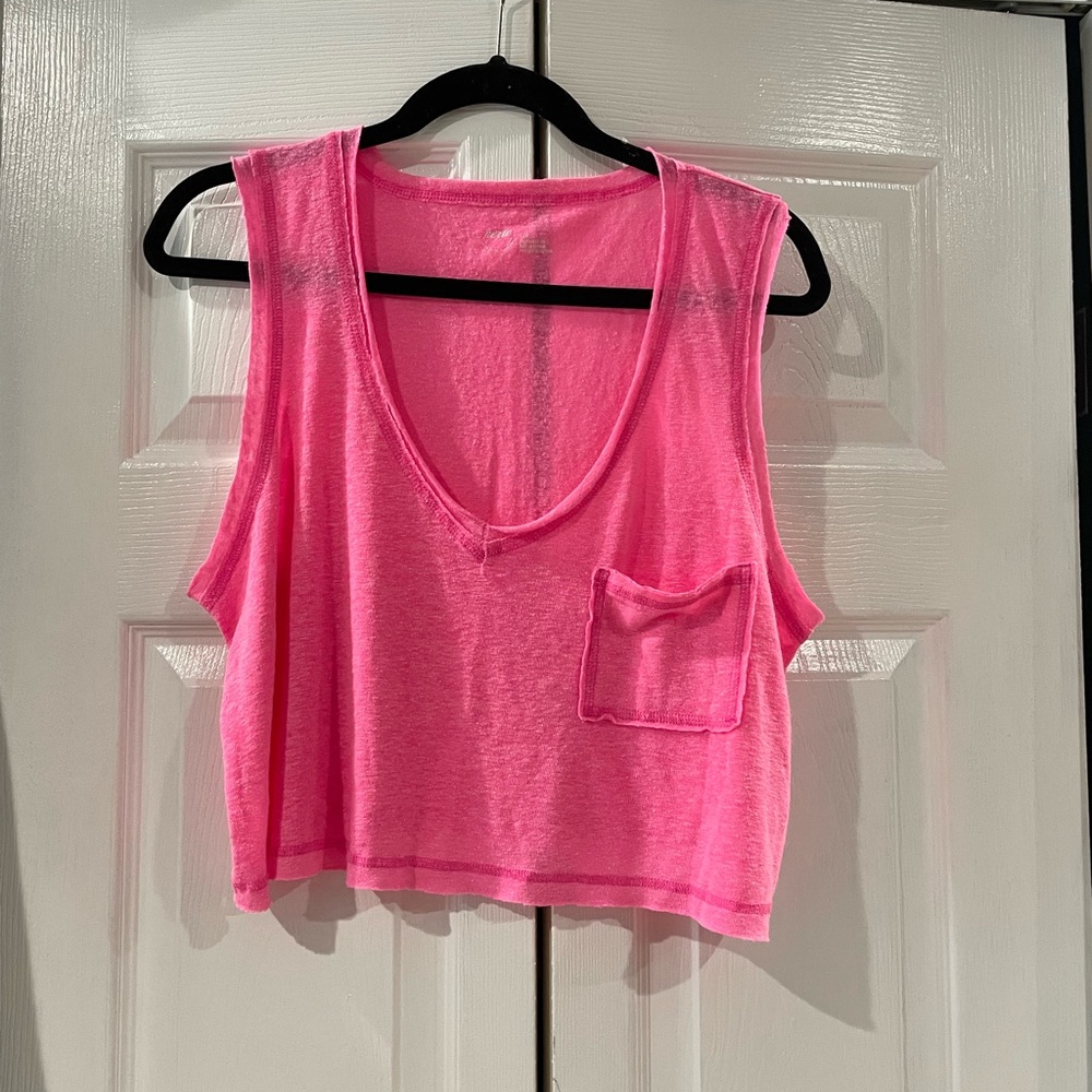 Aerie Bright Pink Sleeveless Crop Top